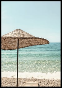 Poster with a photograph of a beautiful parasol by a beach-6