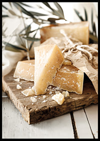 Poster for the kitchen with a photograph of beautiful parmesan cheese-6