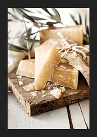 Poster for the kitchen with a photograph of beautiful parmesan cheese-5