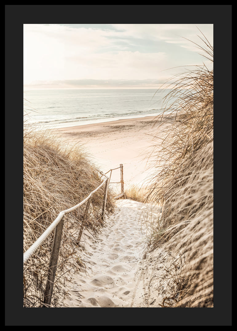 Poster with a photograph of a sandy path through dunes-12