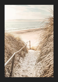 Poster with a photograph of a sandy path through dunes-5