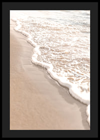 Poster with a photograph that captures the soft waves of the sea rolling in over the golden sand.-4