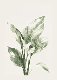 Poster with a watercolor painting of beautiful green leaves-3