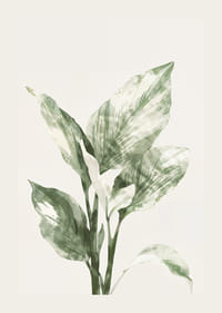 Poster cu o acuarelă cu frunze verzi frumoase-3