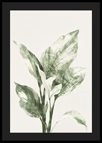 Poster with a watercolor painting of beautiful green leaves-4