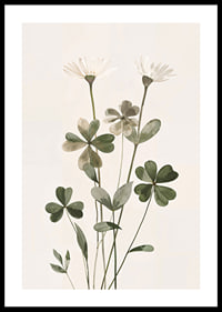 Poster med en akvarellmålning av vackra ljusa blommor-0