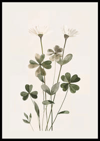 Plagát s akvarelom krásnych žiarivých kvetov-2