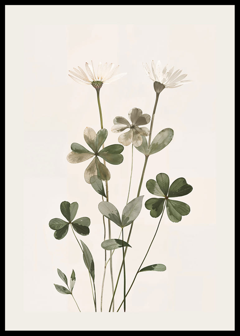 Plagát s akvarelom krásnych žiarivých kvetov-12