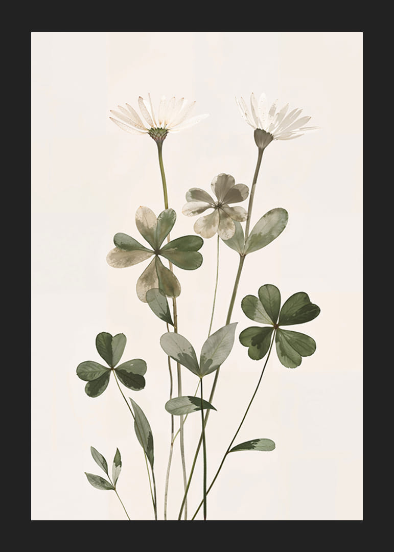 Plagát s akvarelom krásnych žiarivých kvetov-12