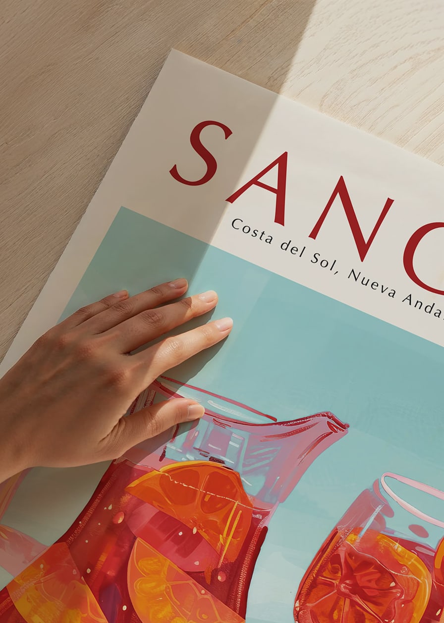 Poster with an illustration of Sangria-12