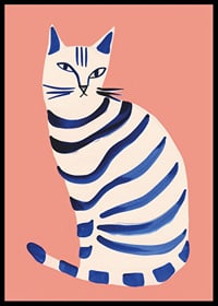 Poster with an art painting of an abstract cat-6