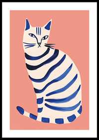 Poster with an art painting of an abstract cat-0