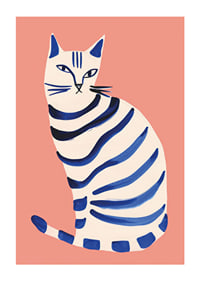 Poster with an art painting of an abstract cat-1