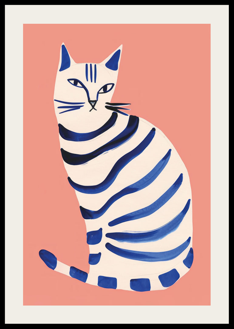 Poster with an art painting of an abstract cat-12