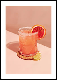 Poster med ett foto på en sofistikerad Paloma Cocktail-0