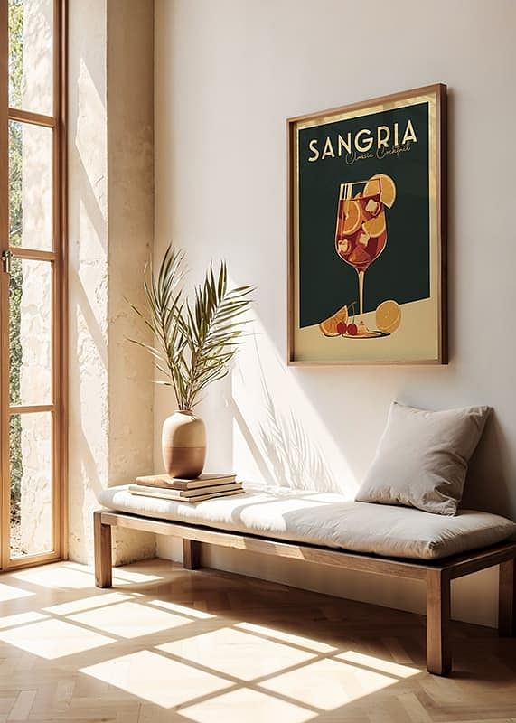 Afiș cu o ilustrație a unui cocktail Sangria clasic-12