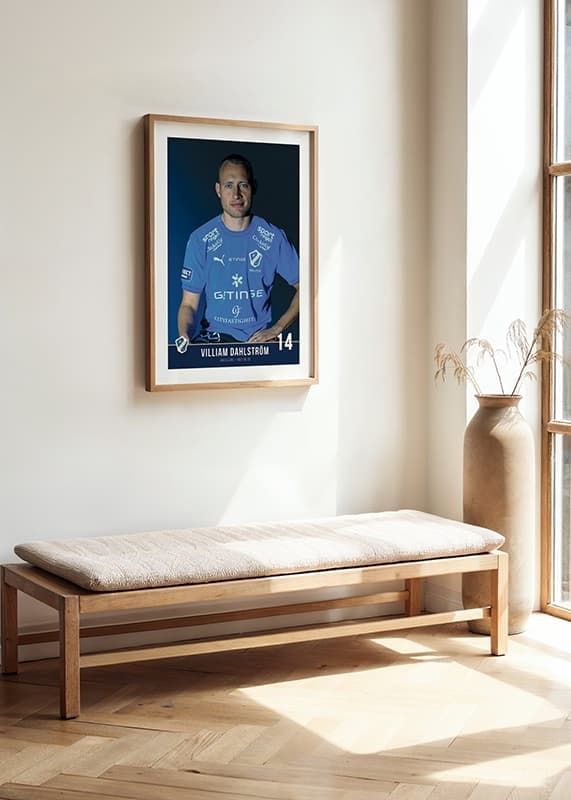 Poster Villiam Dahlström #14 Halmstads BK 2024 crossfade