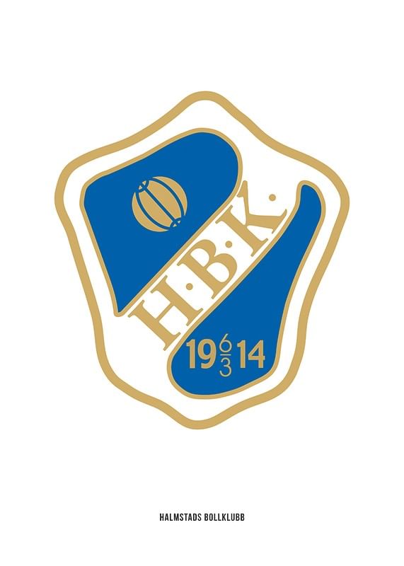 Poster HBK Logo Vit Halmstads BK