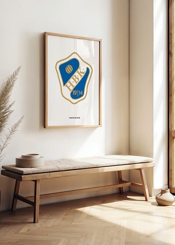 Poster HBK Logo Vit Halmstads BK crossfade