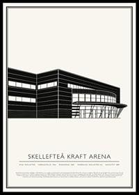 Skellefteå Kraft Arena Vintage Skiss poster-0