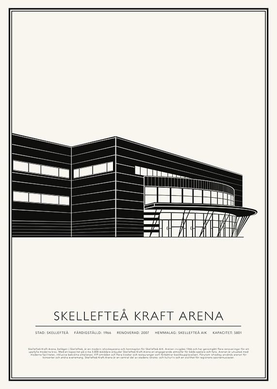 Poster Skellefteå Kraft Arena Vintage Skiss 01 SE