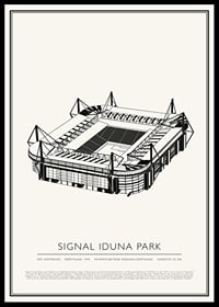 Signal Iduna Park Vintage Skizze Poster-0