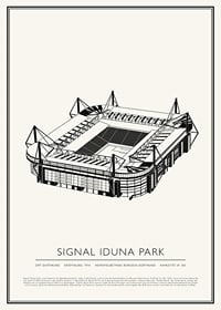 Signal Iduna Park Vintage Skizze Poster-1
