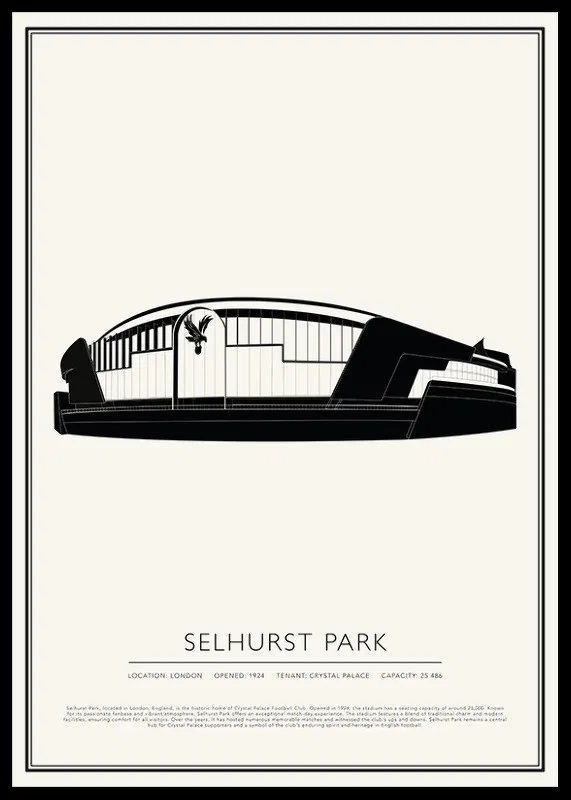 Selhurst Park Vintage Skiss Affisch-12