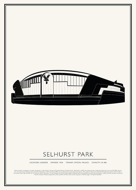 Poster Selhurst Park Vintage Sketch 01 EN