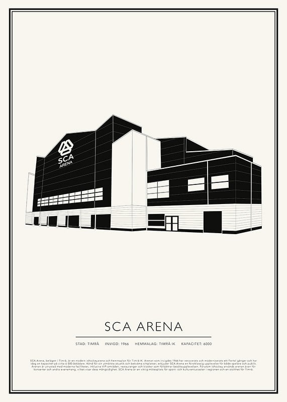 Poster SCA Arena Vintage Skiss 01 SE
