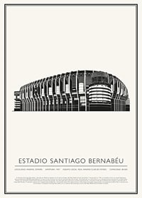 Estadio Santiago Bernabéu Sketch Póster-1