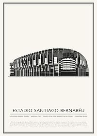 Estadio Santiago Bernabéu Sketch Póster-1