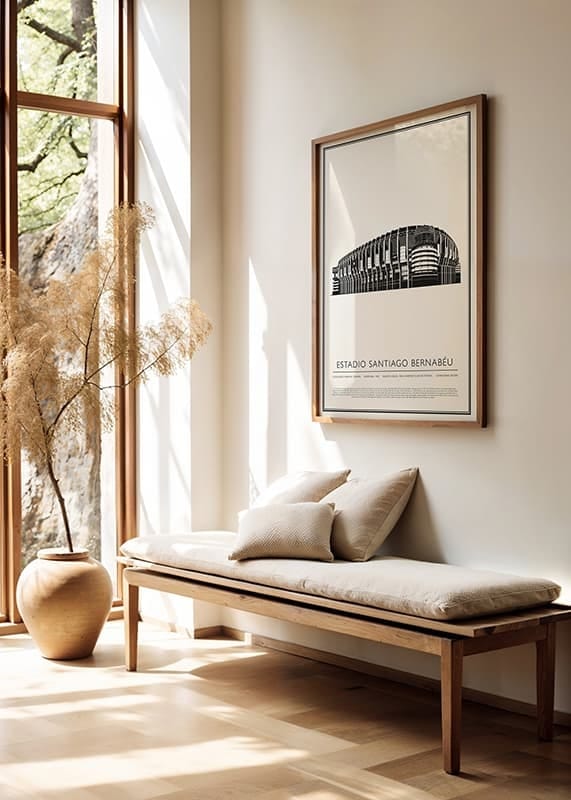 Póster Estadio Santiago Bernabéu Vintage Sketch 01 ES crossfade