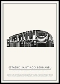 Santiago Bernabéu Stadium Vintage Sketch poster-0