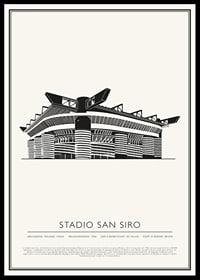 Stadio San Siro Vintage Schizzo poster-0