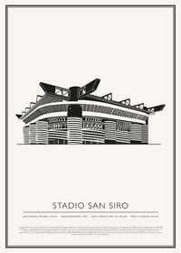 Stadio San Siro Vintage Schizzo poster-1