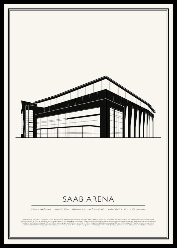 SAAB Arena Vintage Skiss poster-12