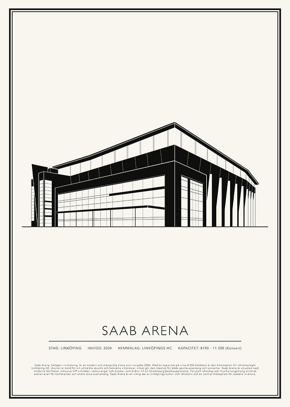 SAAB Arena Vintage Skiss poster-12