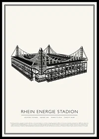 RheinEnergieStadion vintage skiss affisch-0