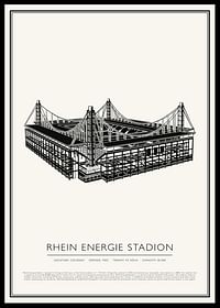 Vintage skicový plagát RheinEnergieStadion-0