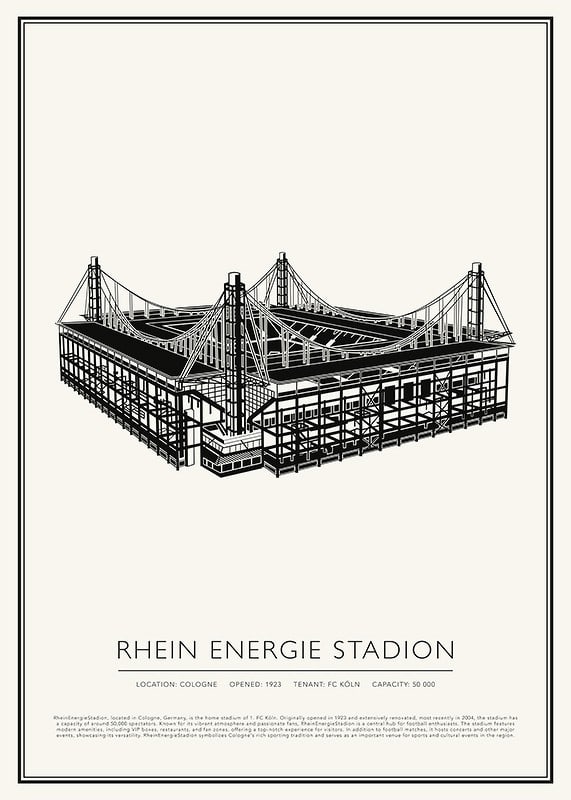 RheinEnergieStadion Vintage Sketch poster-12