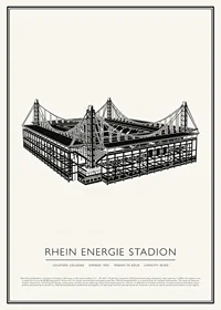 RheinEnergieStadion vintage skiss affisch-1