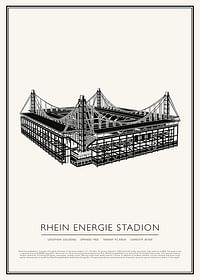 Vintage skicový plagát RheinEnergieStadion-1