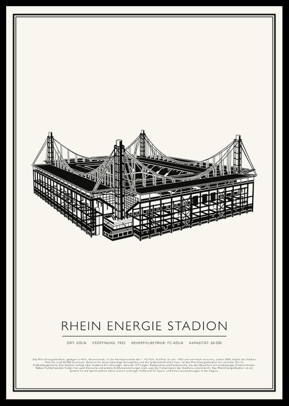 RheinEnergieStadion Vintage Skizze Poster-12