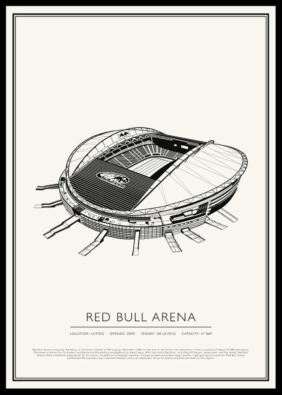 Red Bull Arena Vintage Sketch poszter-12