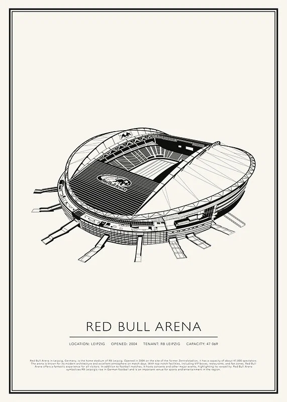 Red Bull Arena Vintage Skiss affisch-12