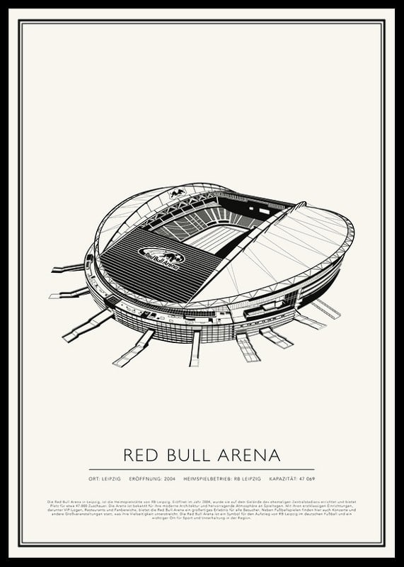 Red Bull Arena Vintage Skizze  Poster-12
