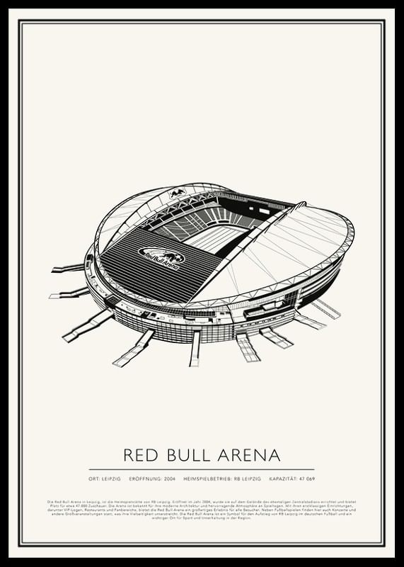 Red Bull Arena Vintage Skizze  Poster-12