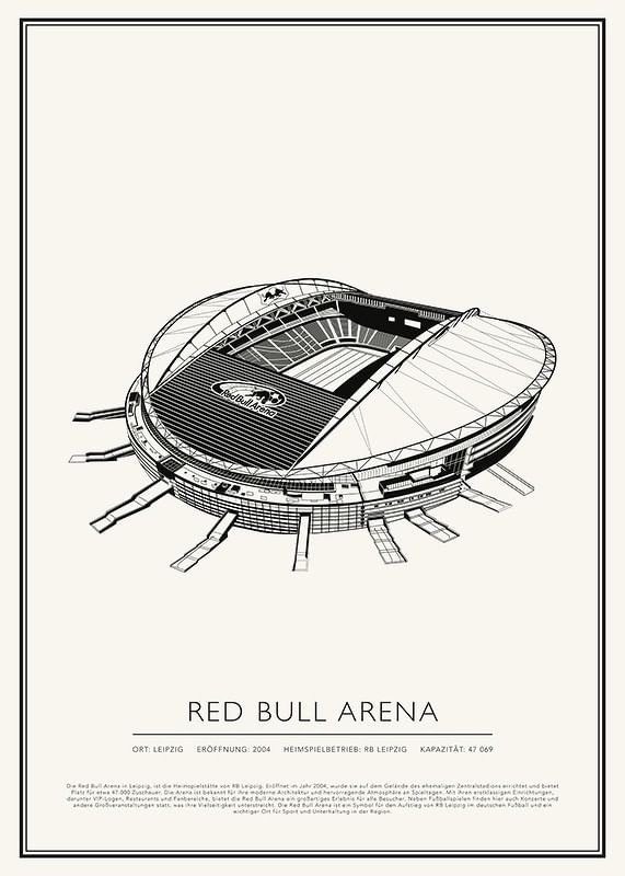Red Bull Arena Vintage Skizze  Poster-12