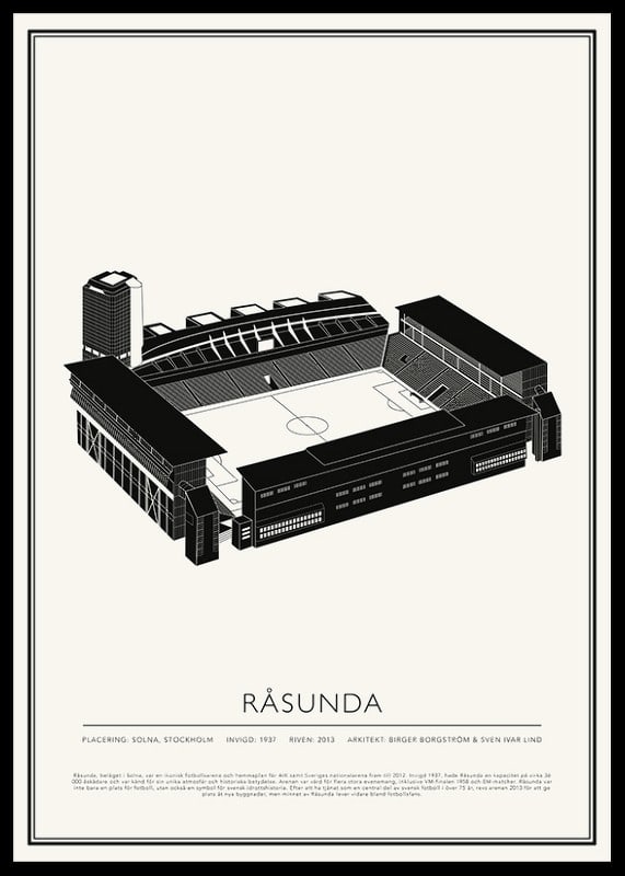 Råsunda Vintage Skiss poster-12